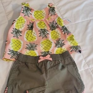 NWT Pineapple Tank and Shorts